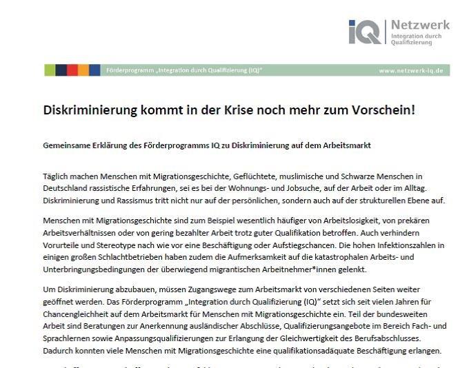 Diskriminierung kommt in der Krise noch mehr zum Vorschein!